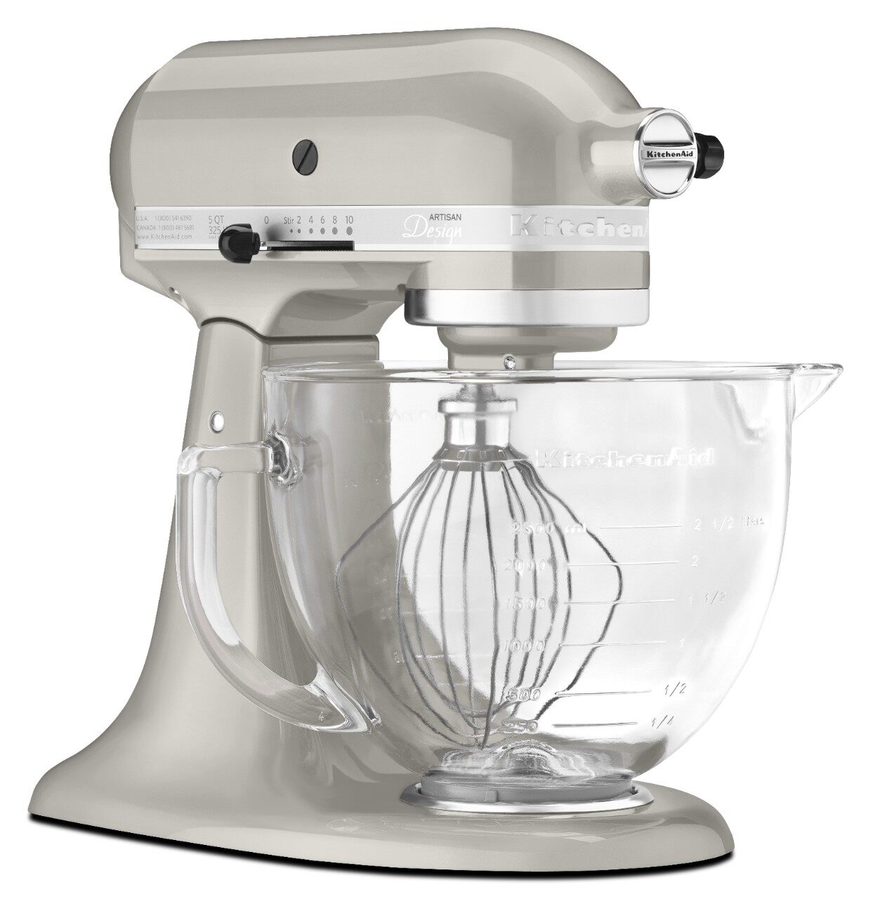 KitchenAid Artisan 5 Quart TiltHead Stand Mixer with Glass Bowl
